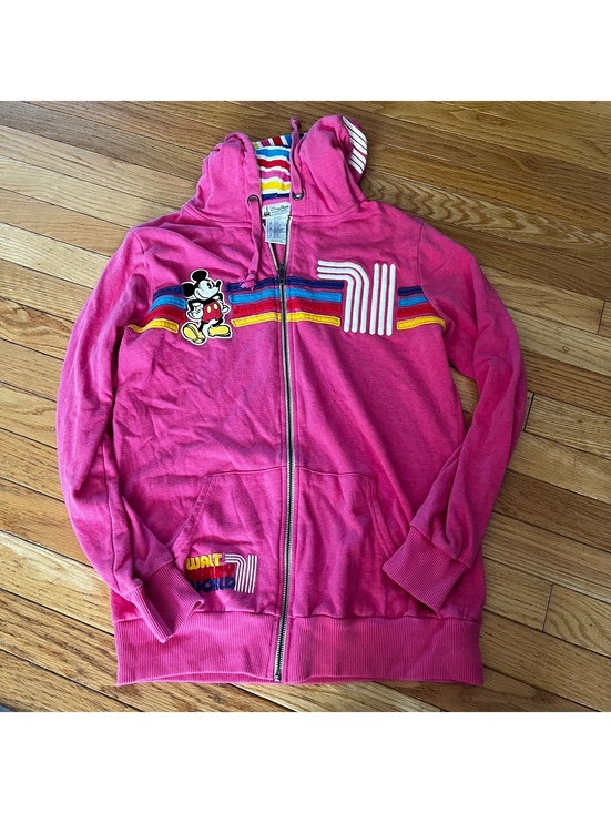 Tops - Disney Parks Authentic Original Pink Mickey Mouse Zip-Up Hoodie